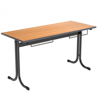 Zweierschülertisch, 130x55 cm (B/T), Platte: Melamin, PU-Kante, Höhe wählbar, Zweierschülertisch, 130x55 cm (B/T), Platte: Melamin, PU-Kante, Höhe wählbar,